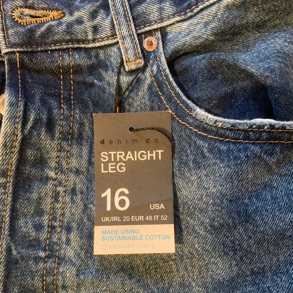 PRIMARK Straight Leg Distressed Denim Jeans - Picture 3 of 5